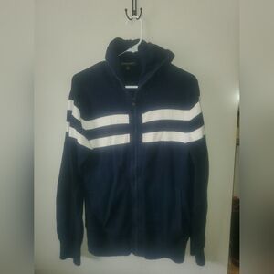 Banana Republic  Zip-Up Sweater in Navy and White